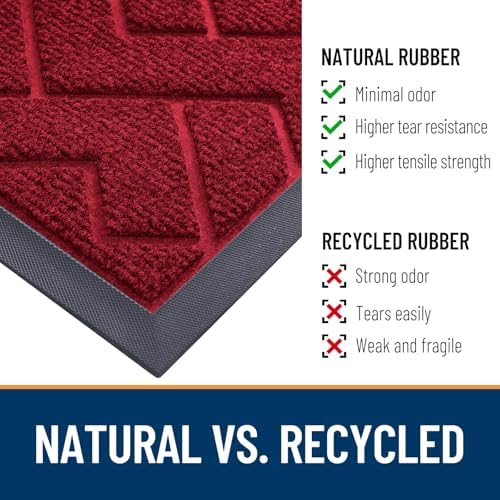 OLANLY Front Door Mat Outside 35x23, All-Season Absorbent Rubber Doormat - Image 5