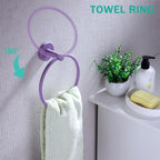 Bathroom Hardware Set,Purple 5 Pieces Bathroom Towel Bar Set,24 inch Towel Bar,Towel Ring for Bathroom,Robe Towel Hooks,Toilet Paper Holder Wall Mounted(Drilling),SE96006S-5PP - Image 4