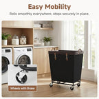StorageWorks 210L Laundry Basket with Wheels, Rolling Hampers for Clothing - Image 3