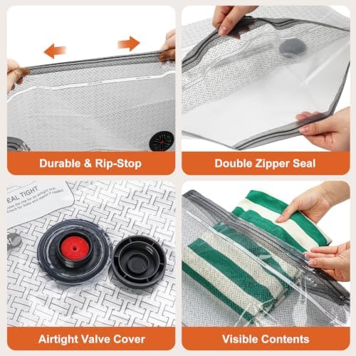 Rechargeable Wireless Pump Travel Vacuum Bags, 18 Pack Portable Storage Bags for Travel and Home, Compression Packing Seal for Clothing, Clothes, Blankets, Luggage, Suitcase (18) - Image 7