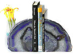 JIC Gem Dyed Purple Agate Geode Bookends Crystal Book Hold for Shelves - Image 6