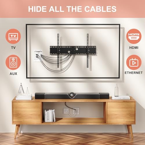 in-Wall TV Cable Concealer Kit with Recessed Power – 2 AC Outlet, 9ft Cord, and Hand Saw – Easy, Safe Cable Management for Organized TV and Home Theater Setups，Easy Installation Kit，Multiple Scenarios - Image 4