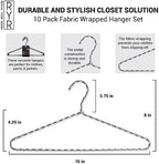 Clothes Hangers 30 Pack – Space Saving Fabric & Metal Hangers, Non-Slip Pant & Coat Hangers, Room Essentials, Closet, Durable Wardrobe Storage for Shirts, Suits & Pants – Grey/White - Image 3