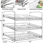 Simple Houseware 3-Tier Stackable Can Organizer Rack Hold 36 Cans, Chrome - Image 3