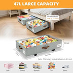 Under Bed Storage with Wheels, Dorm Room Organizer for Clothes Shoes Toys - Image 3