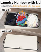 Optish 180L Laundry Hamper 3 Section, Large Hamper with Mesh Bags & Lid - Image 5