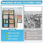 SUNALLY Freezer Organizer Bins, 8 Pack Stackable Pantry Storage Bins, Black - Image 5