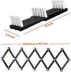 Dseap Accordian Wall Hanger: Wooden Coat Rack Wall Mounted, Hat Racks for Baseball Caps, Mug Rack, 16 Peg Hooks, Black & White - Image 5