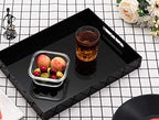 Glossy Black Sturdy Acrylic Serving Tray with Handles - 10x15 Inch, Coffee, Appetizer, Breakfast Tray - Butler, Kitchen to Vanity Table, Decorative - Image 3