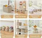 R RUNKA Small Cotton Rope Basket – Storage Bin for Organizing (10.6" x 6.7" x 6.7"), Bathroom Storage Basket for Shelf, Counter & Closet（Beige） - Image 5