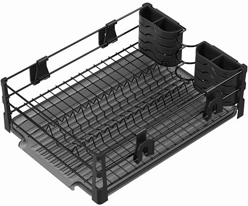 Simple Houseware Dish Drying Rack, Black - Image 4