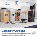 Chef's Path Airtight Food Storage Boxes with Labels - Kitchen Storage - Flour, Cereal, Pasta - Plastic Storage Boxes with Lids (4pcs-3.2L) - Image 3
