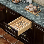 Clikuutory Natural Birch Wood Utensil Drawer Insert Organizer with 7 Compartments, Space-Saving Sturdy Drop-In Cutlery Divider Tray, Kitchen Cabinet Storage for Silverware, Spoons, Forks and Knives - Image 6