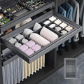 Luxury Pull Out Underwear Organizer for Closet - Lined with Lychee-Textured Leather, Modular Bra & Sock Storage Drawer, Soft Close Silent Rails, Adjustable Width Wardrobe Drawer for Lingerie & Ties by Unknown