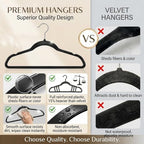 SMARTOR Plastic Hangers 200 Pack - Thin Hangers for Space Saving - Black - Image 6