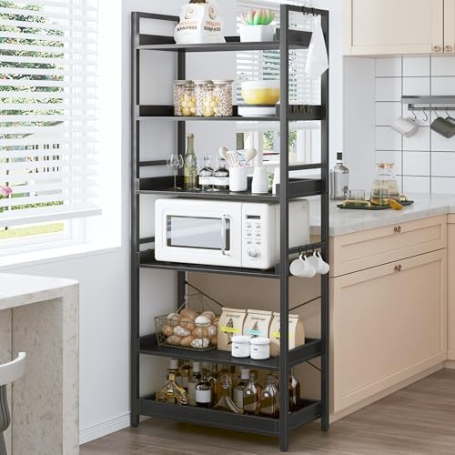 HCHQHS 6 Tier Bookshelf, Adjustable Industrial Bookcase, Vertical Tall Book Shelf, Wood and Black Metal Open Bookshelves for Home Office, Living Room, Bedroom, 70 Inch - Image 6