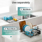 GSlife Large Dish Drying Rack - Expandable for Kitchen Counter, Black - Image 3