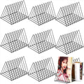 Thenshop 9 Pack Triangle File Storage 9 Slot Magazine File Storage Iron Desktop Magazine Organizer Vinyl Record Stand Holder Triangle Bookshelf Decor for Desk by Thenshop