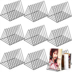 Thenshop 9 Pack Triangle File Storage 9 Slot Magazine File Storage Iron Desktop Magazine Organizer Vinyl Record Stand Holder Triangle Bookshelf Decor for Desk by Thenshop