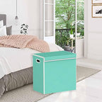 Simple Houseware Double Laundry Hamper with Lid & Removable Bags, Turquoise - Image 3