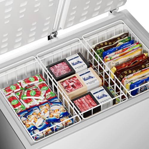17.5 Inch Chest Freezer Organizer Storage Baskets Bins Metal Wire, Settle freezer chaos and reduce food waste effectively, Durable, Fully Use Space, Improve Air Circulate, 2 Pack - Image 6