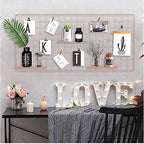 Multifunction Electroplated Bling Metal Mesh Grid Panel, Wall Photo Artwork Display and Organizer for College Dorm Living Room, Pack of 1 Pcs, 17.7" x 37.4", Rose Gold - Image 5