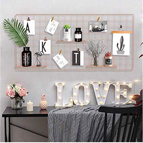 Multifunction Electroplated Bling Metal Mesh Grid Panel, Wall Photo Artwork Display and Organizer for College Dorm Living Room, Pack of 1 Pcs, 17.7" x 37.4", Rose Gold - Image 5