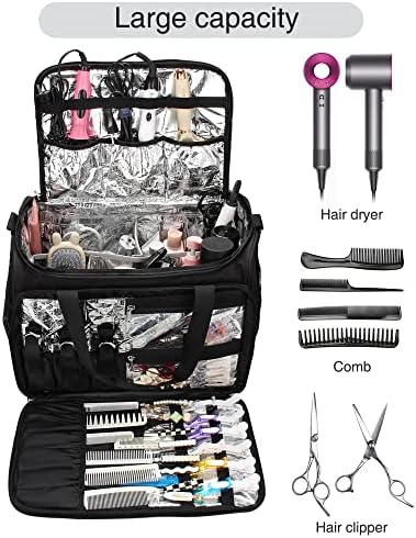 MONSTINA Professional Hairdressing Bag,Hairstylist Travel Bag,Cosmetics Beauty Hairdresser Bag with Shoulder Strap,Hair Makeup Salon Organizer Bag for Barber Insulation Material - Image 4