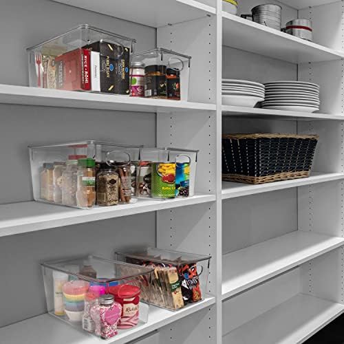 CLEARSPACE Plastic Storage Bins With lids – Perfect Kitchen Fridge Organizer, Pantry Organization, Cabinet Organizers (8 Pack) - Image 2