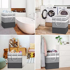 HomeHacks 2 Pack Large Laundry Baskets, Laundry Hampers Bags (Grey 100Lx2) - Image 6
