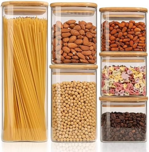 ComSaf Glass Storage Containers Set of 6 (2.2Qt/1.2Qt/0.8Qt/0.6Qt*3) by ComSaf