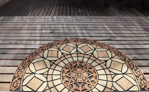 CHICHIC Entrance Door Mat Large 18 x 30 Inch Entry Way Doormat Front Door Rugs Outdoors Heavy Duty Welcome Mat Non Slip Rubber Back Low Profile for Garage, Patio, High Traffic Area, Semicircle - Image 7