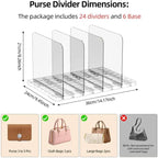 HOYOJA 6 Pack Clear Bag Purse Organizer for Closet Shelf, Handbag Organizer - Image 6