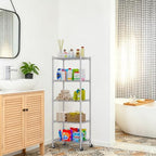 REGILLER 5-Wire Shelving Metal Storage Rack Adjustable Shelves,Standing Storage Shelf Units for Laundry Bathroom Kitchen Pantry Closet(Silver,11.8" D x 16.6" W x 53.5" H,With Wheels) - Image 7