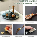 Koville Black Marble Lazy Susan for Kitchen Counter, 16'' Marble Turntable for Dinning, Lazy Susan Organizer for Cabinet, Serving Rotation Spinning Tabletop Organizer Swiveling, Spice Rack Storage - Image 4