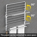 CAXIMSY 22.8Inch Towel Rack for Bathroom and Lavatory Towel Hanger with Wall Mount Towel Bars 304 Stainless Steel No Drill (Collapsible Towel Rack) - Image 4