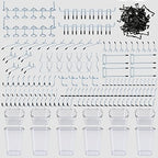 248PCS Pegboard Accessories Organizer Kit,1/8 and 1/4 inch Pegboard Hooks Assortment, Pegboard Bins, Metal Hooks for Hanging Storage (Transparent) by Daanxw