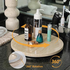 Travertine Lazy Susan for Table Top, 12 in Lazy Susan Turntable Organizer for Cabinet Pantry Kitchen Countertop Fridge Bathroom Makeup Vanity Countertop - Image 3