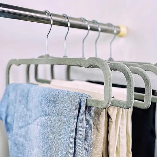 Grey Velvet Hangers Non-Slip 20 Pack Felt Hangers for Pants Trouser Hanger - Image 2