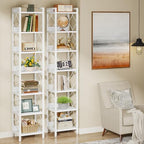 Tribesigns 78.7 Inch Tall Skinny Narrow Bookshelf Bookcase Set of 2, White by Tribesigns