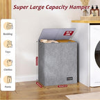 150L Laundry Hamper 2 Section, Large Laundry Hamper with Lid, Dirty Clothes Hamper with 2 Removable Inner Bags, Collapsible Laundry Basket Organizer for for Clothes Toys Towels, Hamper 2 Compartment - Image 2