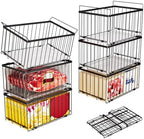 Large Freezer Organizer Bins for 5 to 9 Cu.Ft,Quick Expand/Collapse,6PACK by ANJUBAN