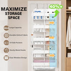 Over the Door Organizer, 5-Tier with 9 Compartments & 10 Pockets,White - Image 3