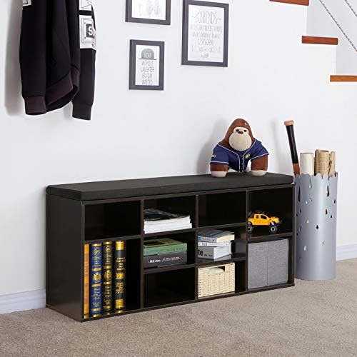 VASAGLE Shoe Bench with Cushion, 10 Compartments, 11.8 x 40.9 x 18.9 Inches - Image 4