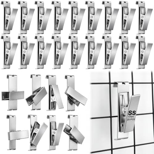 Shimeyao 25 Pcs Grid Wall Hooks Clips Accessories 360 Degree Rotating 3.5" by Shimeyao