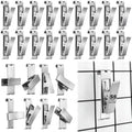 Shimeyao 25 Pcs Grid Wall Hooks Clips Accessories 360 Degree Rotating 3.5" by Shimeyao