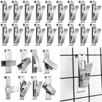 Shimeyao 25 Pcs Grid Wall Hooks Clips Accessories 360 Degree Rotating 3.5" by Shimeyao