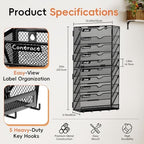 10-Tier Wall File Organizer with Hook, Hanging File Organizer Black - Image 2