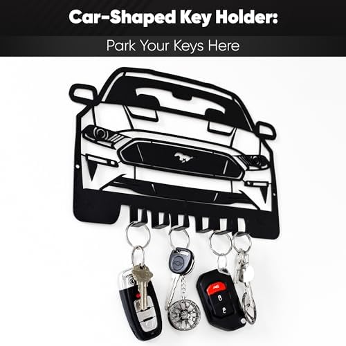 MOOH Metal Automotive Key Holder with 6 Hooks - Unique Wall Mounted Car Lovers Gifts for Men & Women - Cool Man Cave Decor - Image 2