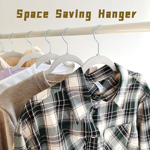 Gray Velvet Hangers 60 Pack, Adult Hangers Anti-Slip Slim Space Saving Hangers with 360° Swivel Hook, 17.5 Inch Clothes Hangers for Coats,Sweater,Jackets,Dresses, Shirts, Suits & T-Shirts - Image 6